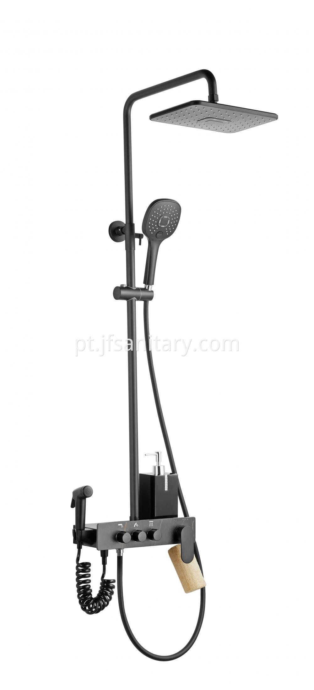 Black Shower Mixer With Bidet Sprayer